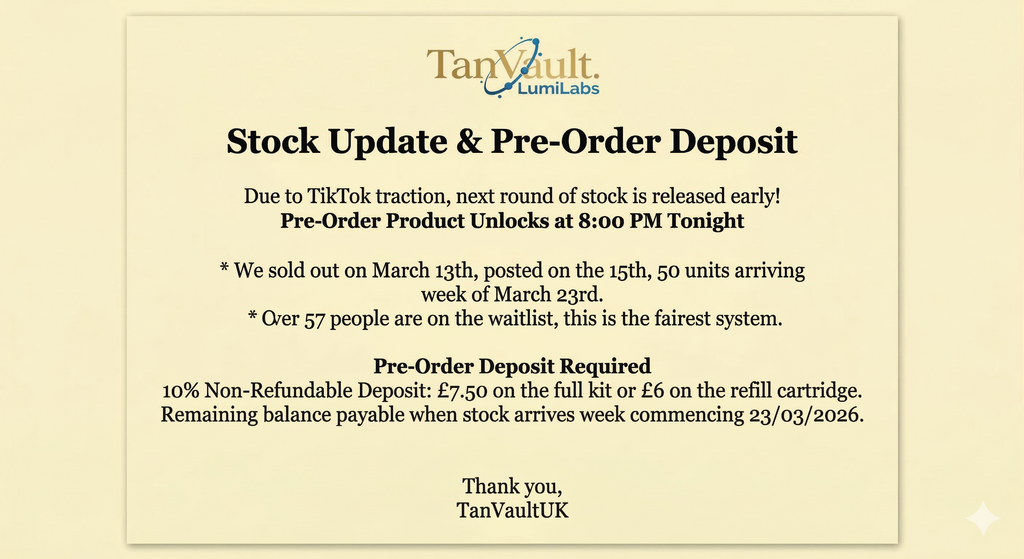 PRE ORDER FOR Deliveries week of 23rd March PRE ORDER 10% DEPOSIT 50 Units (SOLD OUT)